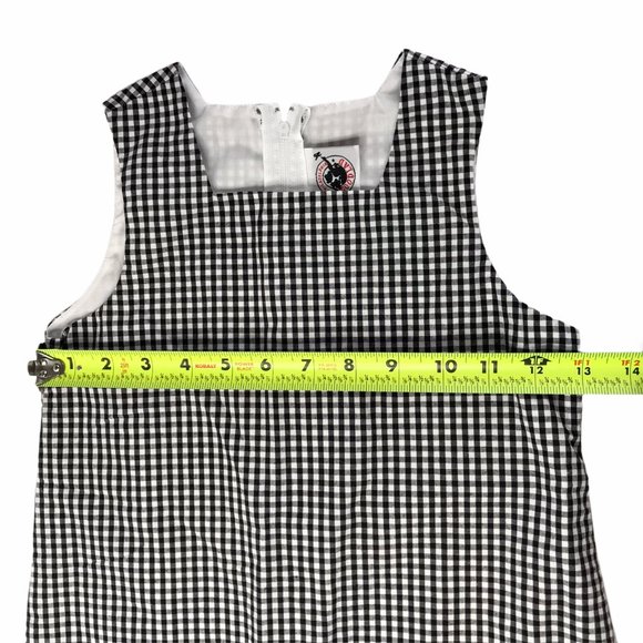 Godlad Girls Dress Black White Gingham Plaid. 6X - Picture 7 of 10